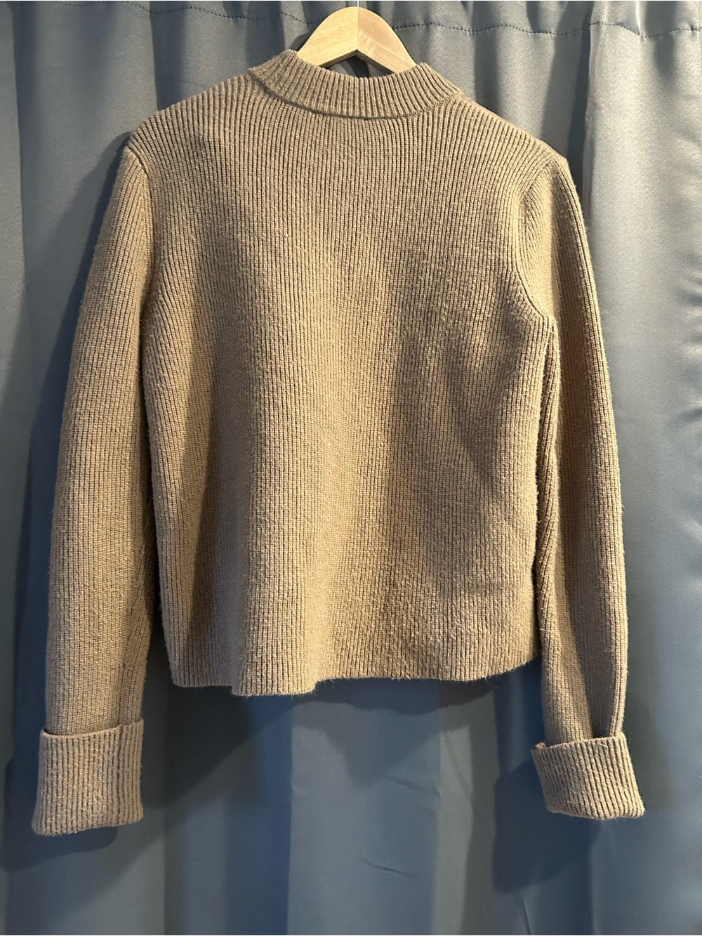 Ann Taylor medium brown faux suede mixed media sweater - Picture 5 of 5